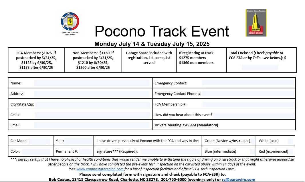 2025 July Pocono Raceway Track Event
